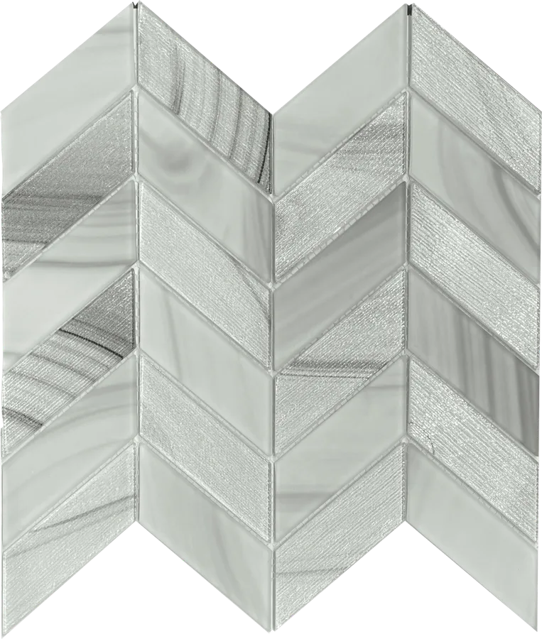 MTD Mosaics Cassia White Chevron 13×13 MTD-C320