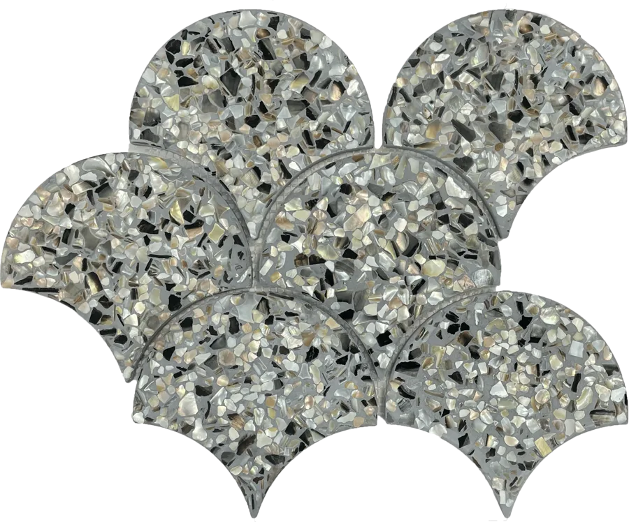 MTD Mosaics Terrazzo Fan Black 11.5×12 MTD-YQFBLK