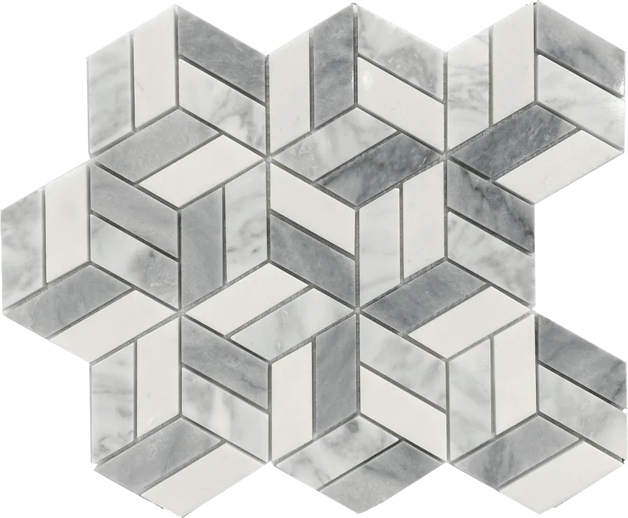 MTD Mosaics Treviso Bianco Gris 11.5×12 MTD-2620