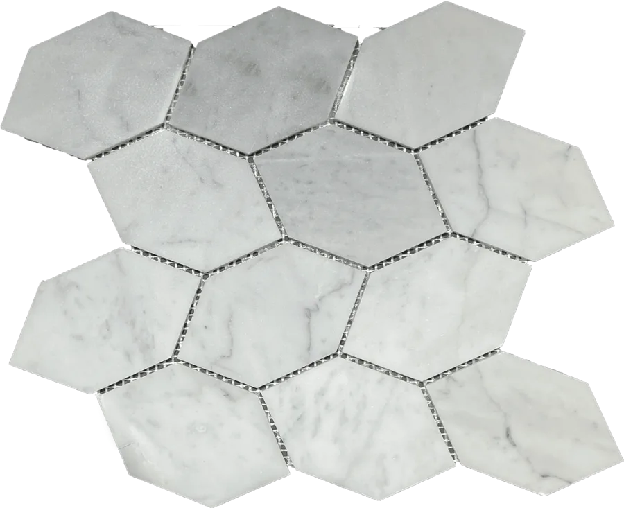 MTD Mosaics Elongated Hex Carrara 12×12 MTD-3620