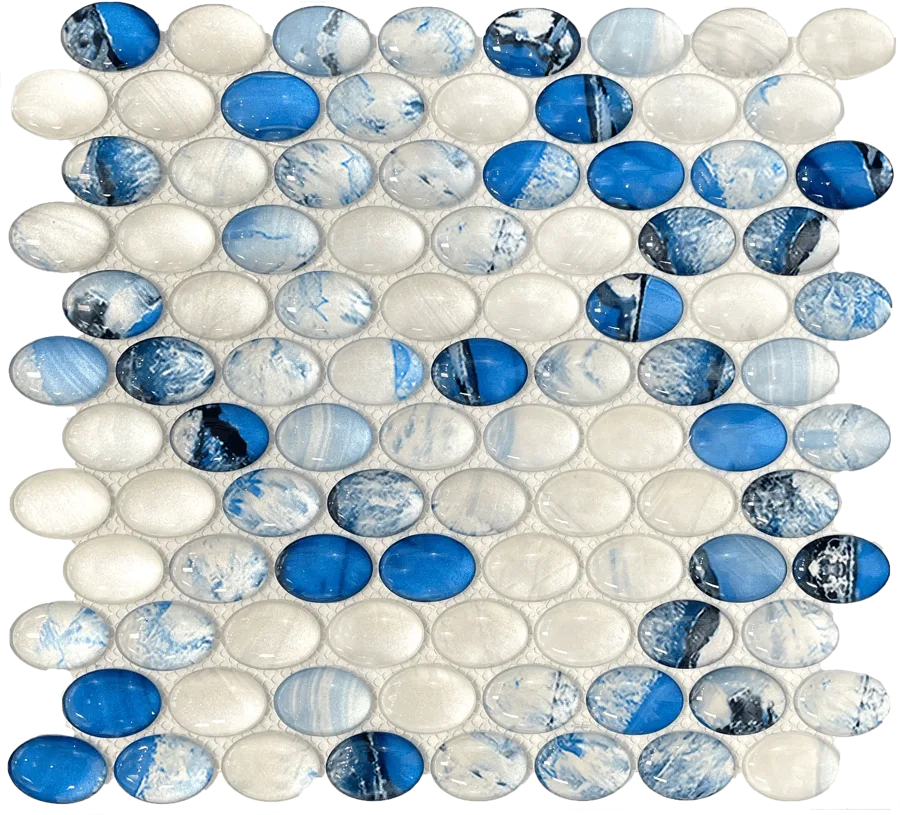 MTD Mosaics Elipse Cerulean 12×12 MTD-1637
