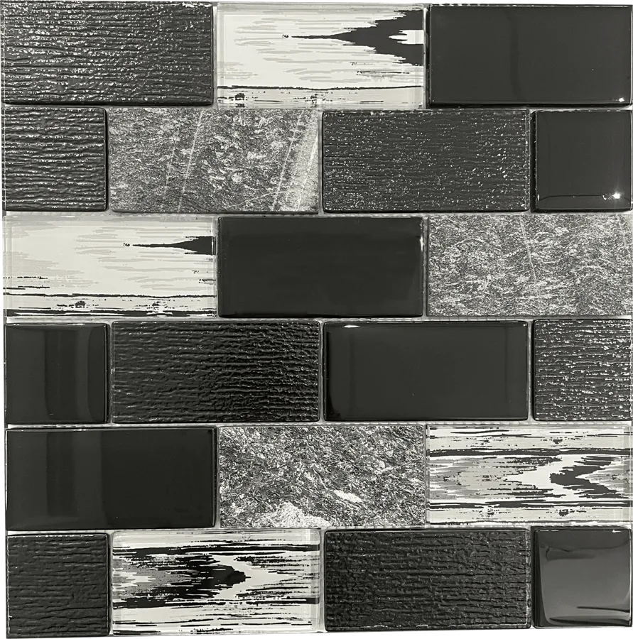 MTD Mosaics Cheever Place Black Glass 12×12 MTD-H930