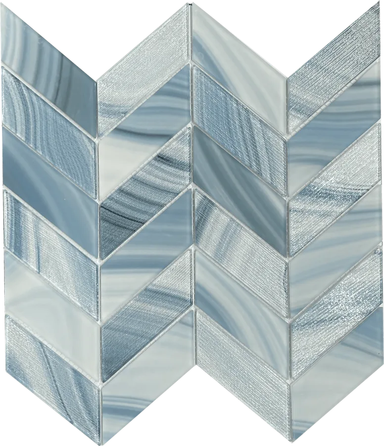 MTD Mosaics Cassia Blue Chevron 13×13 MTD-C319