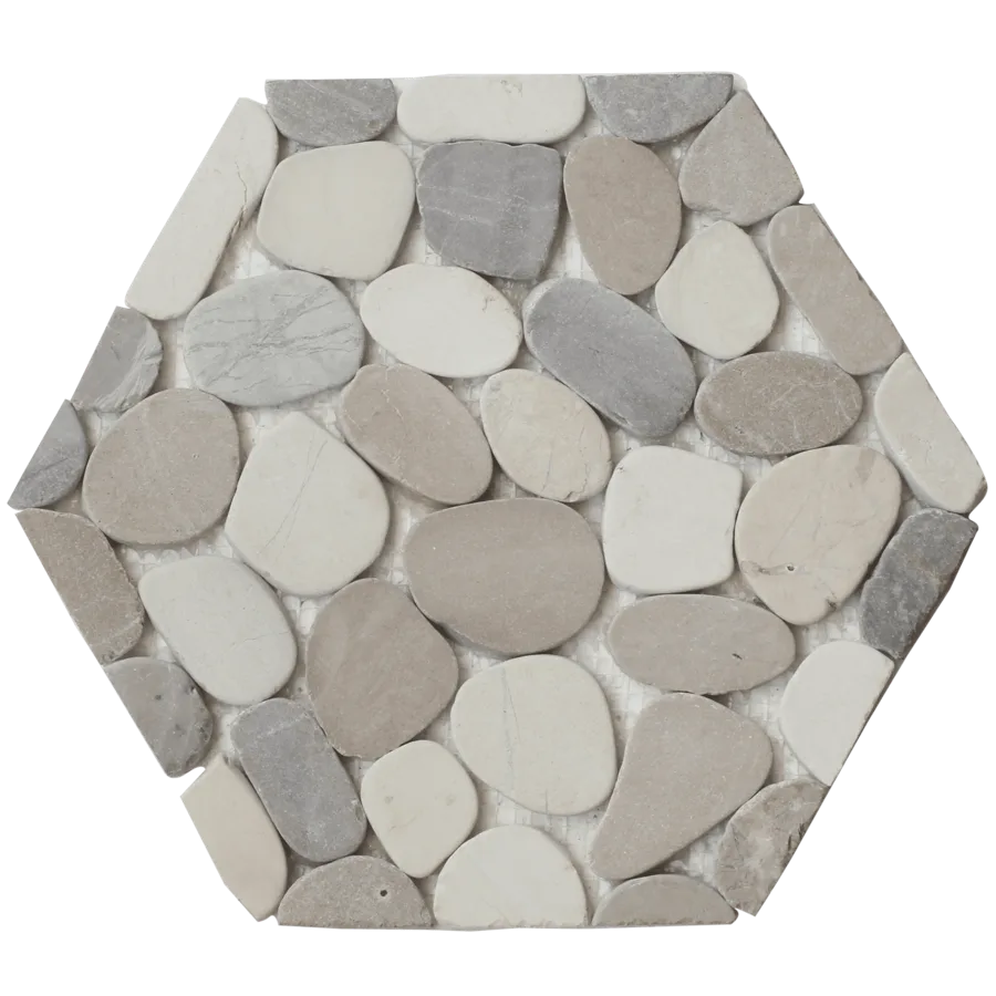 MTD Mosaics Pebblino Honey Flat Hexagon 9.84×11.81 MTD-A2