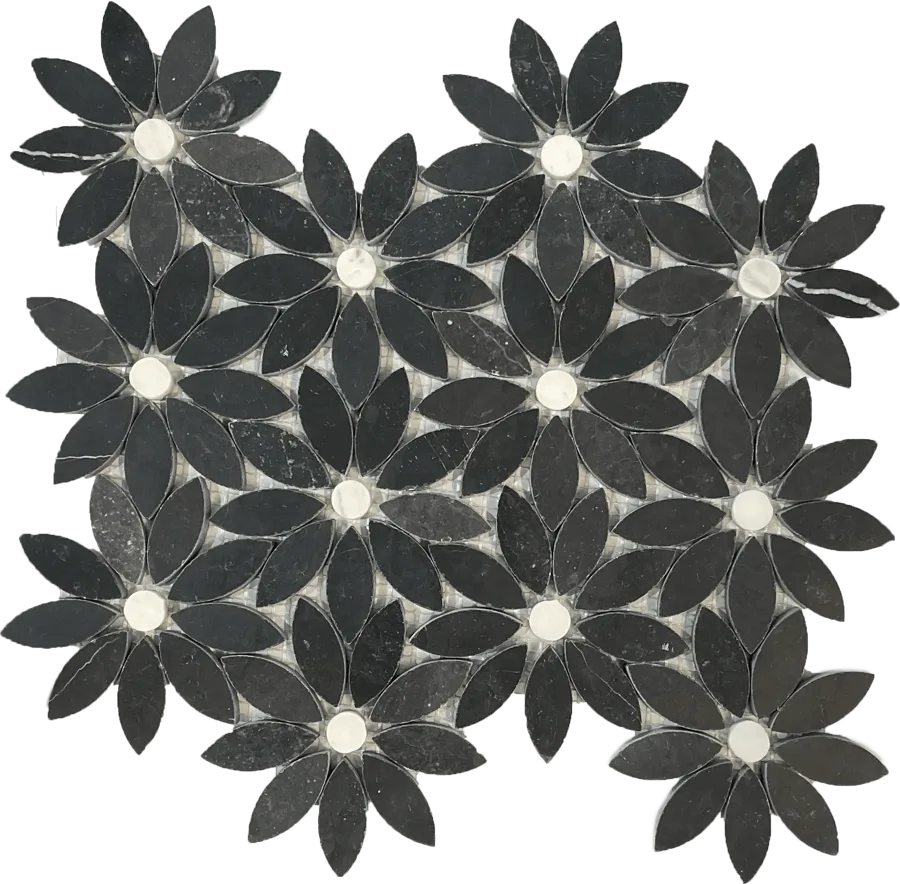 MTD Mosaics Felice Daisy Black 12×10.5 MTD-9191