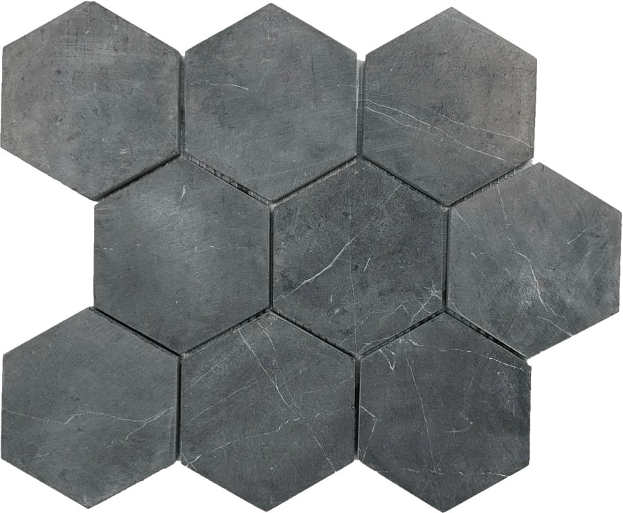 MTD Mosaics Java Dark Grey Hex XL 12×11.5 MTD-CV6022