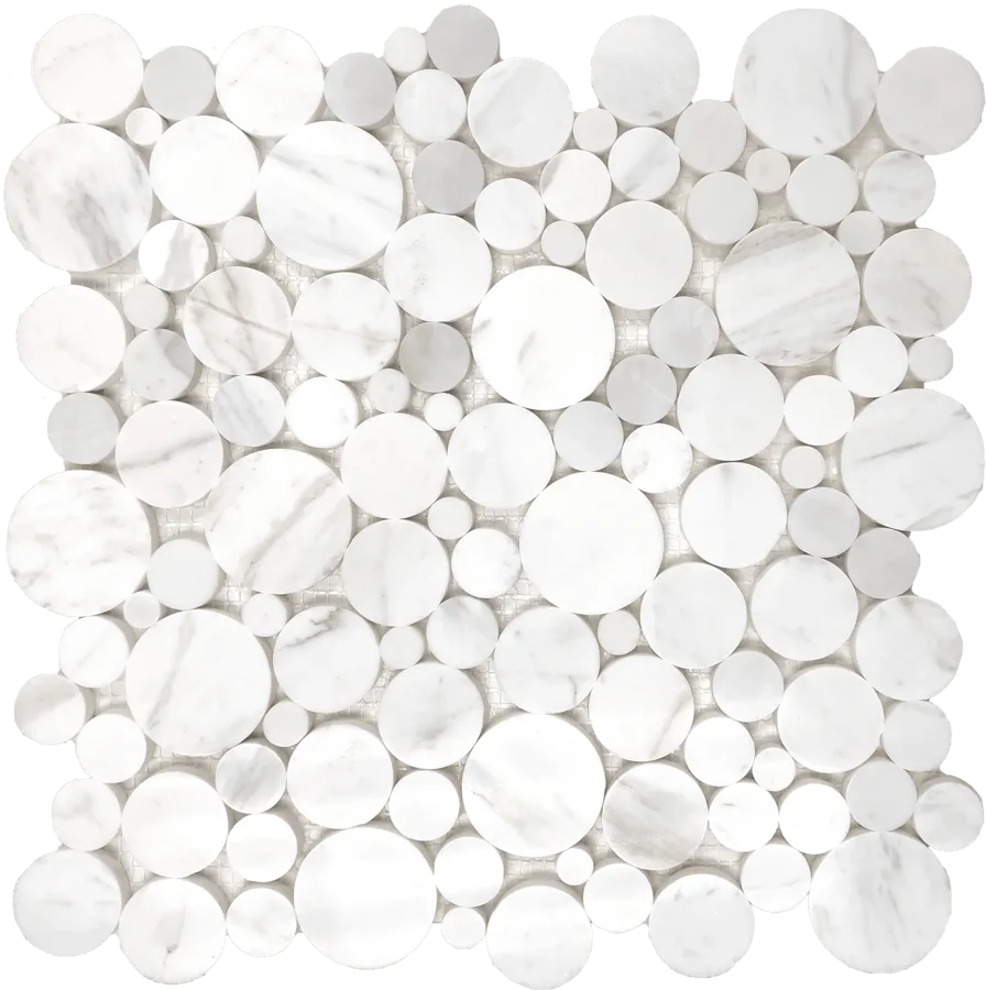 MTD Mosaics Marmol Statuario Circles 12×12 MTD-VS003