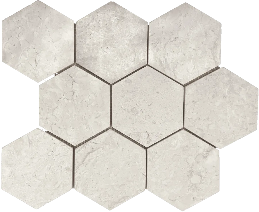 MTD Mosaics Lovina White Hex XL 12×11.5 MTD-CV6020