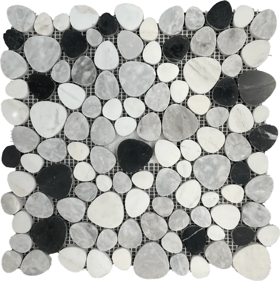 MTD Mosaics Black Hearts Marble 12×12 MTD-1671