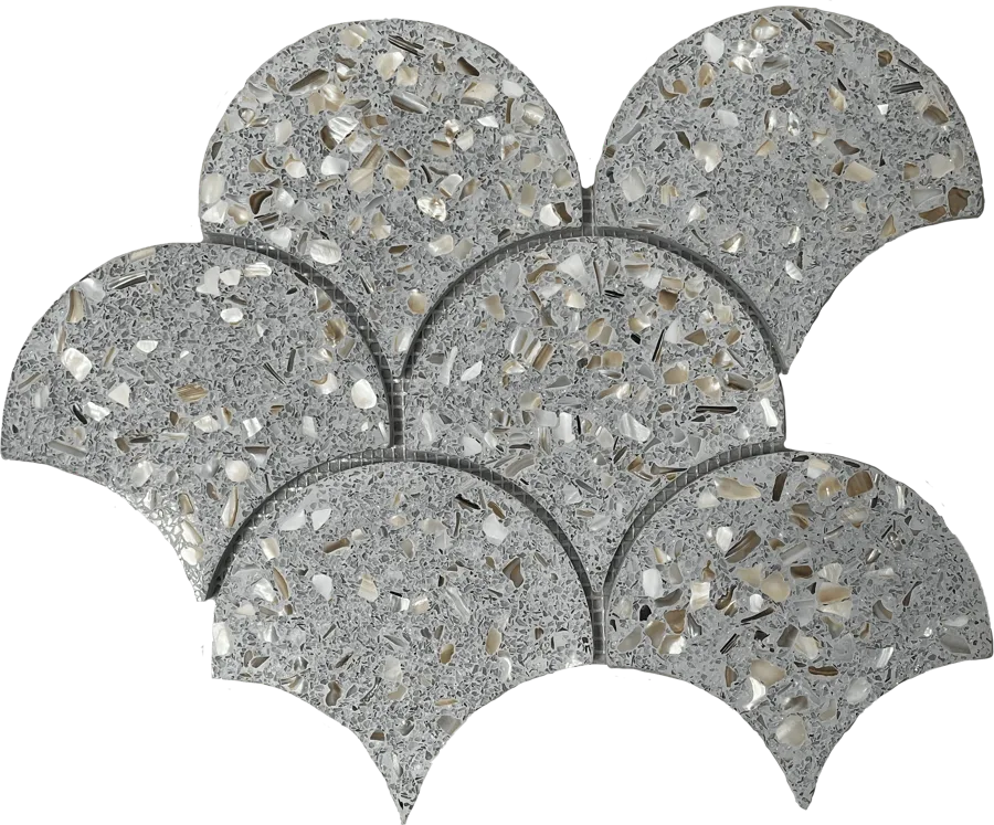MTD Mosaics Terrazzo Fan Grey 11.5×12 MTD-YQFGRY