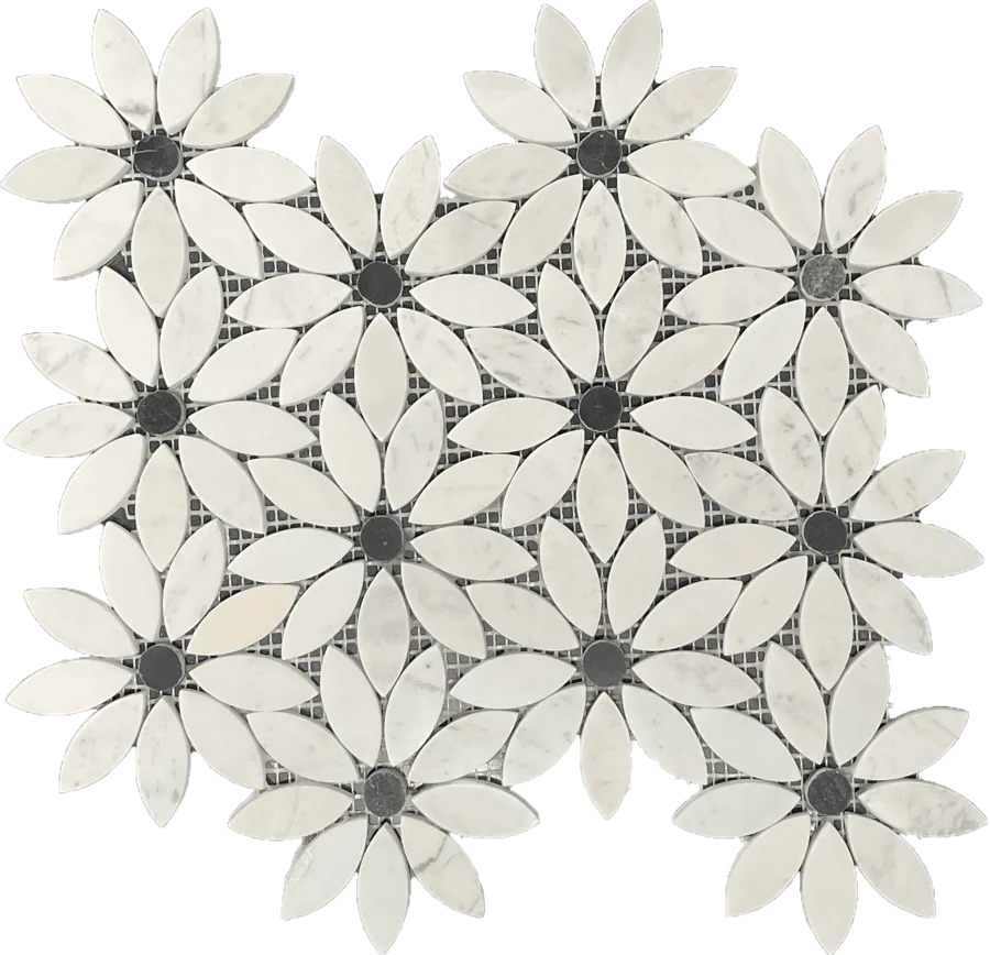 MTD Mosaics Felice Daisy White 12×10.5 MTD-9192